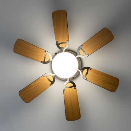 ZEVENTI - Потолочный вентилятор GALDANA 1xE27/60W/230V коричневый/бежевый