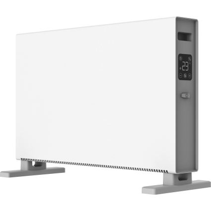 ZEVENTI - Електричний прямий нагрівач/конвектор з LCD-дисплеєм  1250/2000W/230V білий + дистанційне керування
