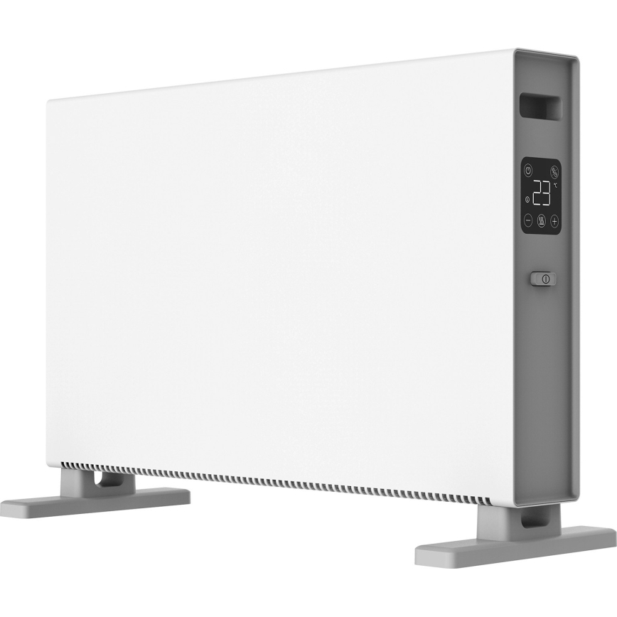ZEVENTI - Електричний прямий нагрівач/конвектор з LCD-дисплеєм  1250/2000W/230V білий + дистанційне керування
