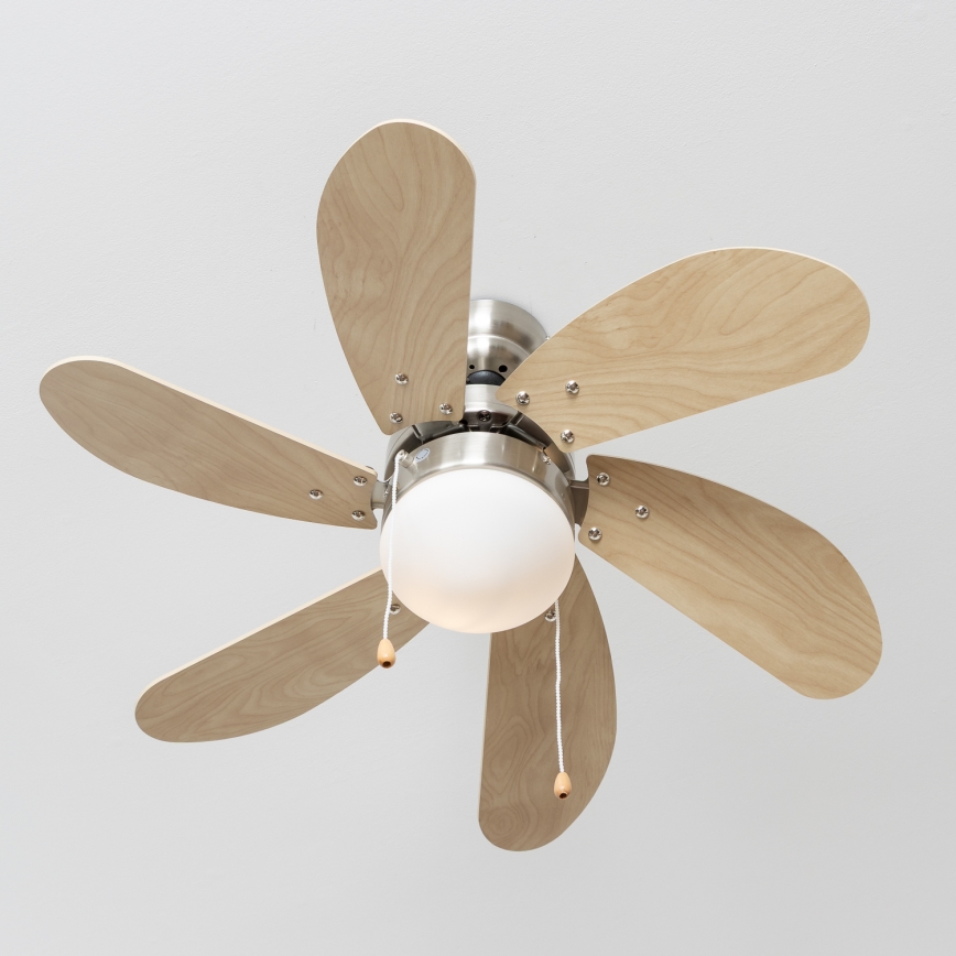 ZEVENTI - Стельовий вентилятор FAMARA 1xE14/60W/230V бежевий