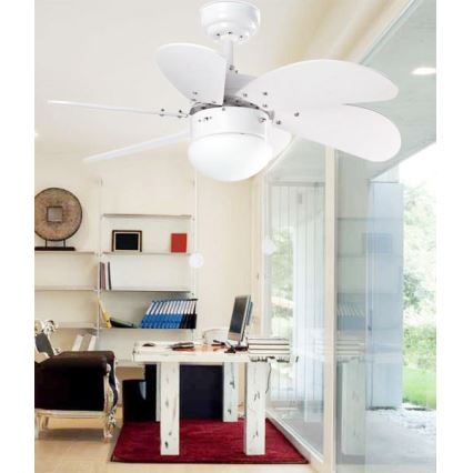 ZEVENTI - Стельовий вентилятор FAMARA 1xE14/60W/230V білий