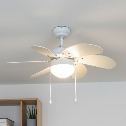 ZEVENTI - Стельовий вентилятор FAMARA 1xE14/60W/230V білий