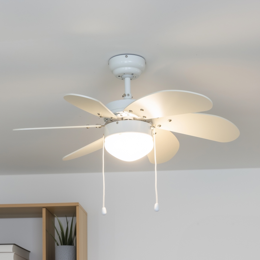ZEVENTI - Стельовий вентилятор FAMARA 1xE14/60W/230V білий