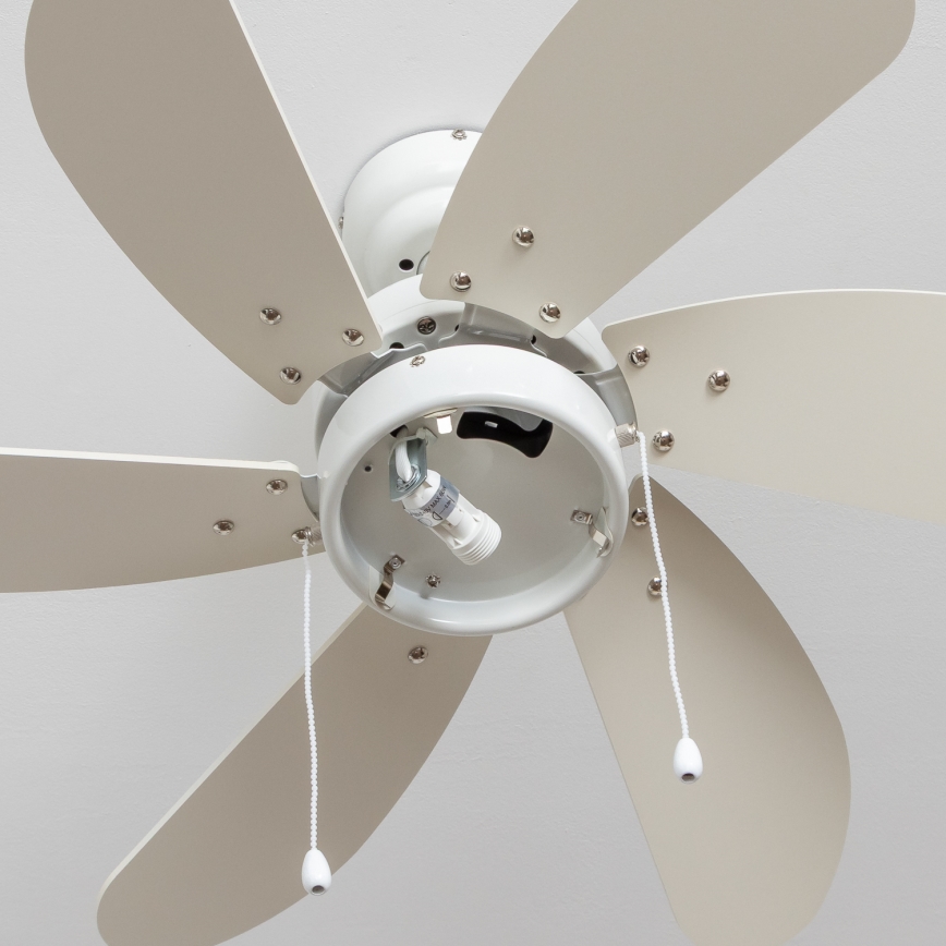 ZEVENTI - Стельовий вентилятор FAMARA 1xE14/60W/230V білий