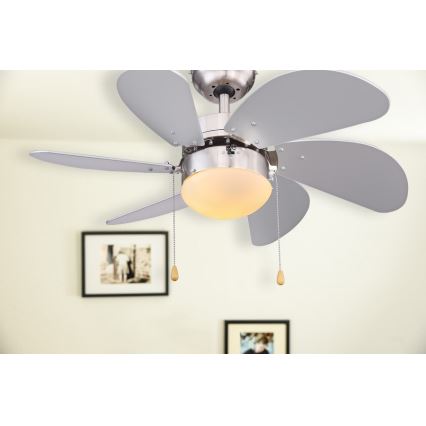 ZEVENTI - Стельовий вентилятор FAMARA 1xE14/60W/230V сірий