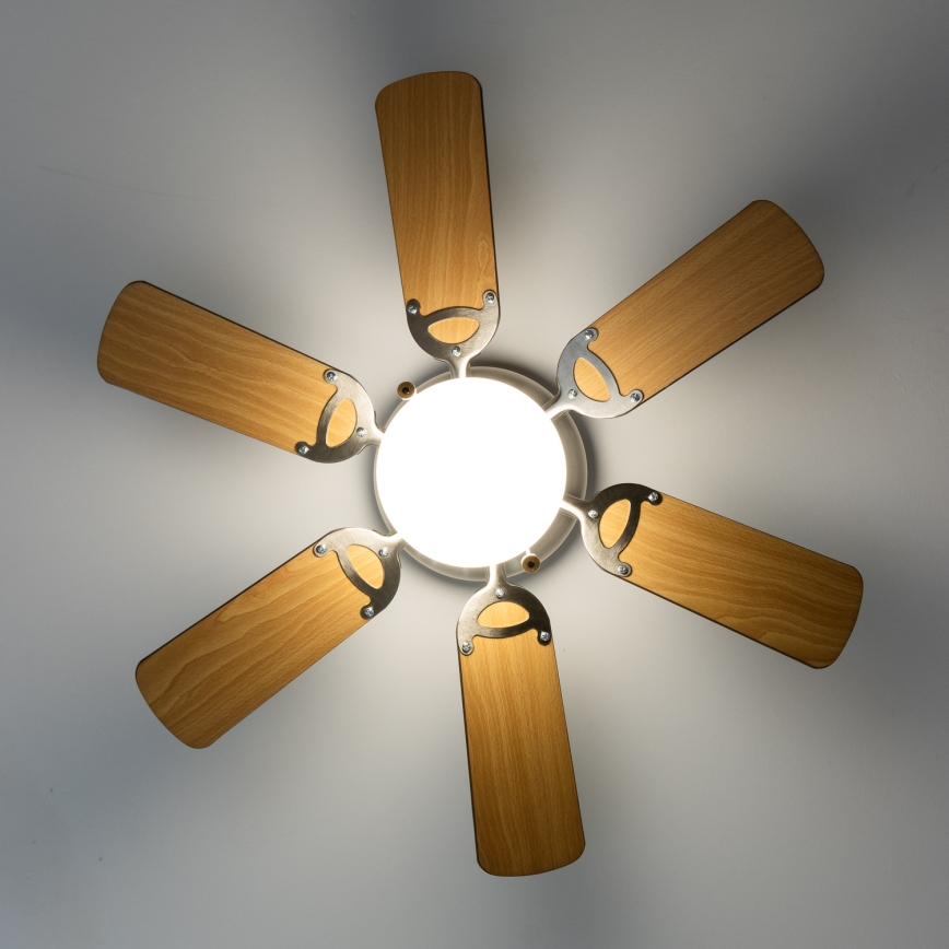 ZEVENTI - Стельовий вентилятор GALDANA 1xE27/60W/230V коричневий/бежевий