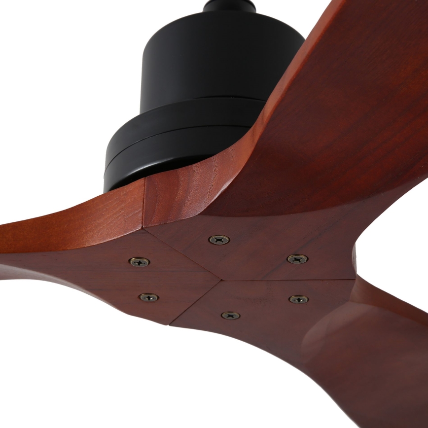 ZEVENTI - Стельовий вентилятор LIONI Wi-Fi Tuya чорний/дуб + пульт дистанційного керування