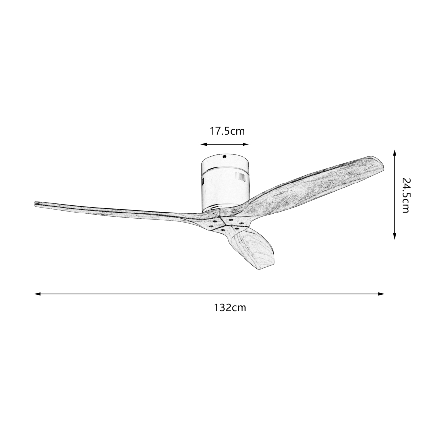 ZEVENTI - Стельовий вентилятор SPELLO Wi-Fi Tuya чорний/дуб + дистанційне керування