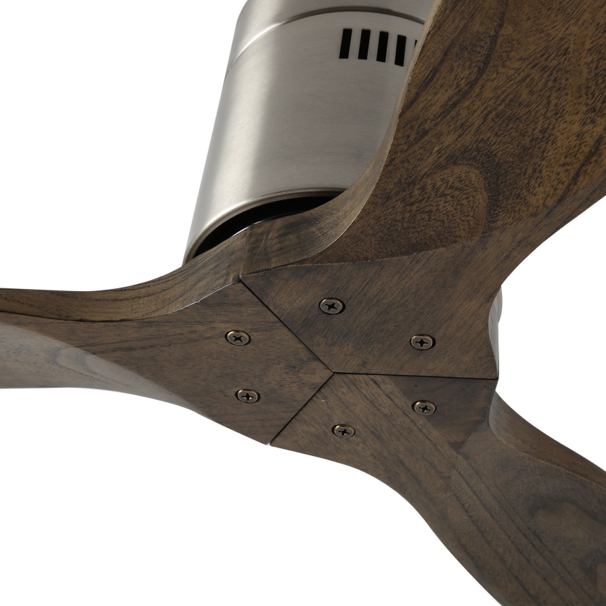 ZEVENTI - стельовий вентилятор SPELLO Wi-Fi Tuya матовий хром/дуб + пульт дистанційного керування