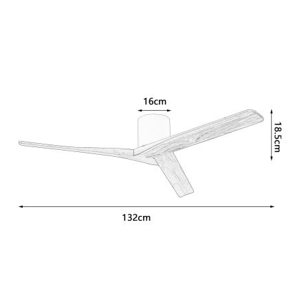 ZEVENTI - Стельовий вентилятор VELLON Wi‑Fi Tuya білий/павловнія + пульт дистанційного керування
