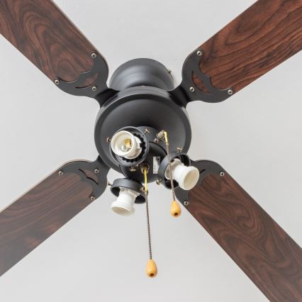 ZEVENTI - Стельовий вентилятор ZURRIOLA 3xE27/60W/230V коричневий