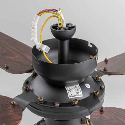 ZEVENTI - Стельовий вентилятор ZURRIOLA 3xE27/60W/230V коричневий