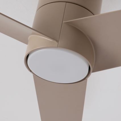 ZEVENTI - LED потолочный вентилятор BARROSA LED/18 Вт/230 В 3000/4000/6000 К Wi‑Fi Tuya бежевый + пульт дистанционного управления