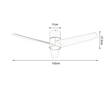 ZEVENTI - LED потолочный вентилятор BARROSA LED/18 Вт/230 В 3000/4000/6000 К Wi‑Fi Tuya бежевый + пульт дистанционного управления
