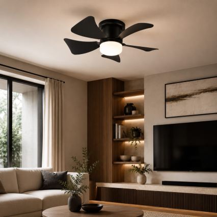 ZEVENTI - Светодиодный регулируемый потолочный вентилятор MUNDAKA LED/10W/230V 3000-6500K черный + пульт дистанционного управления