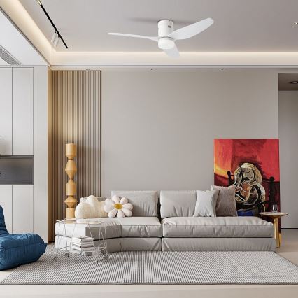 ZEVENTI - светодиодный потолочный вентилятор PADUA LED/18W/230V 3000/4000/6000K Wi-Fi Tuya белый + пульт дистанционного управления