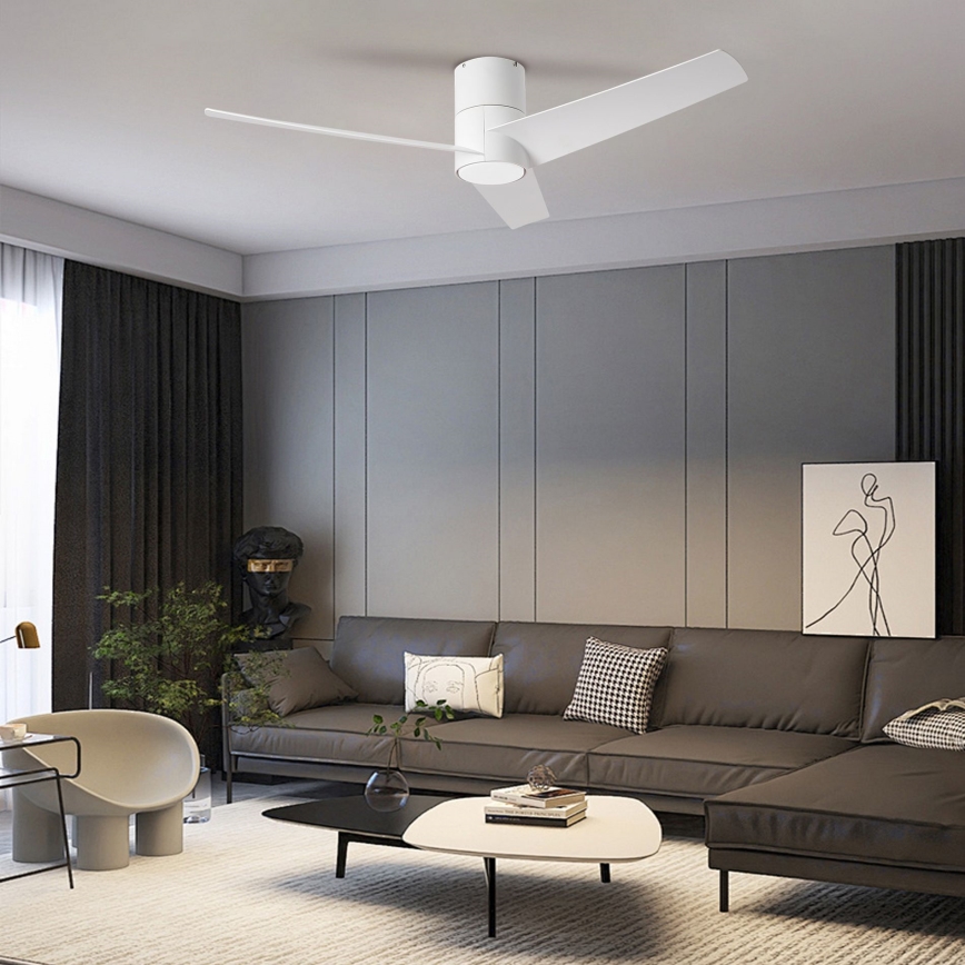 ZEVENTI - Светодиодный потолочный вентилятор BARROSA LED/18W/230V 3000/4000/6000K Wi-Fi Tuya белый + дистанционное управление