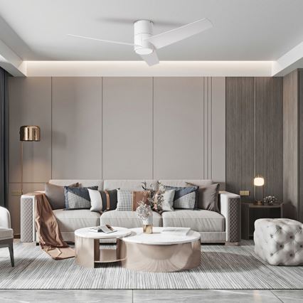 ZEVENTI - Светодиодный потолочный вентилятор BARROSA LED/18W/230V 3000/4000/6000K Wi-Fi Tuya белый + дистанционное управление
