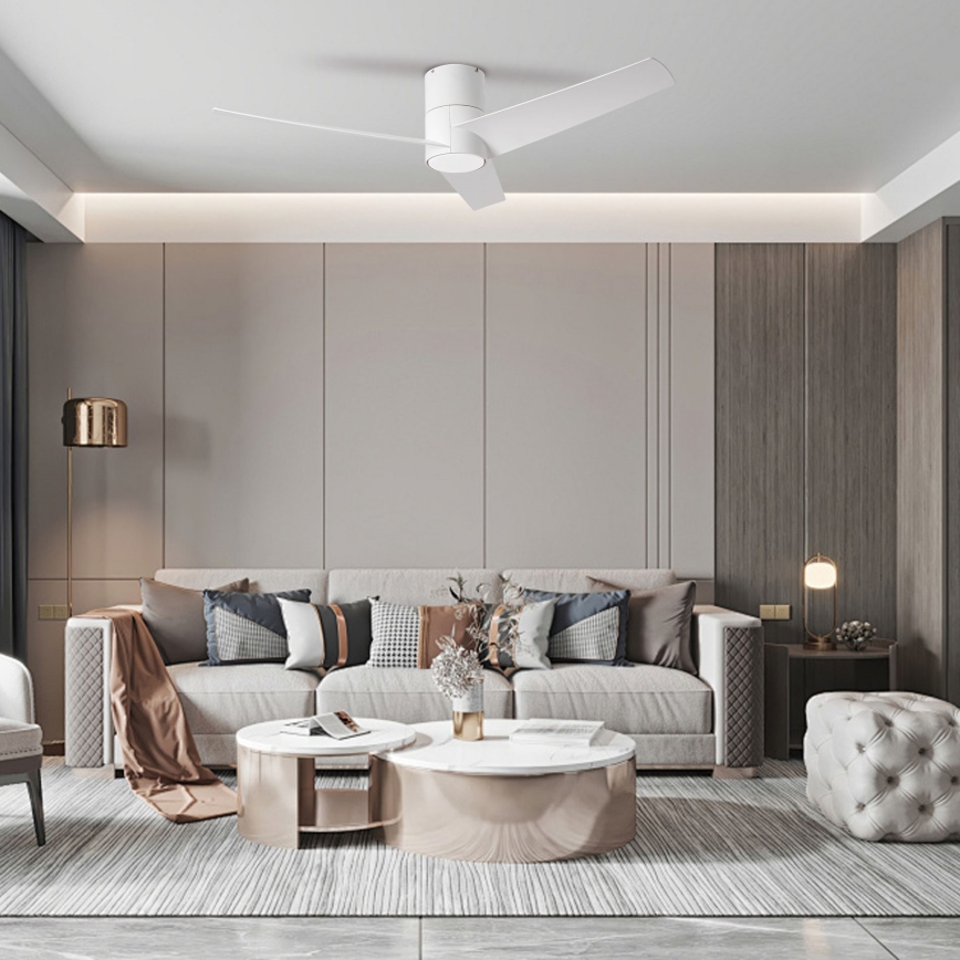 ZEVENTI - Светодиодный потолочный вентилятор BARROSA LED/18W/230V 3000/4000/6000K Wi-Fi Tuya белый + дистанционное управление