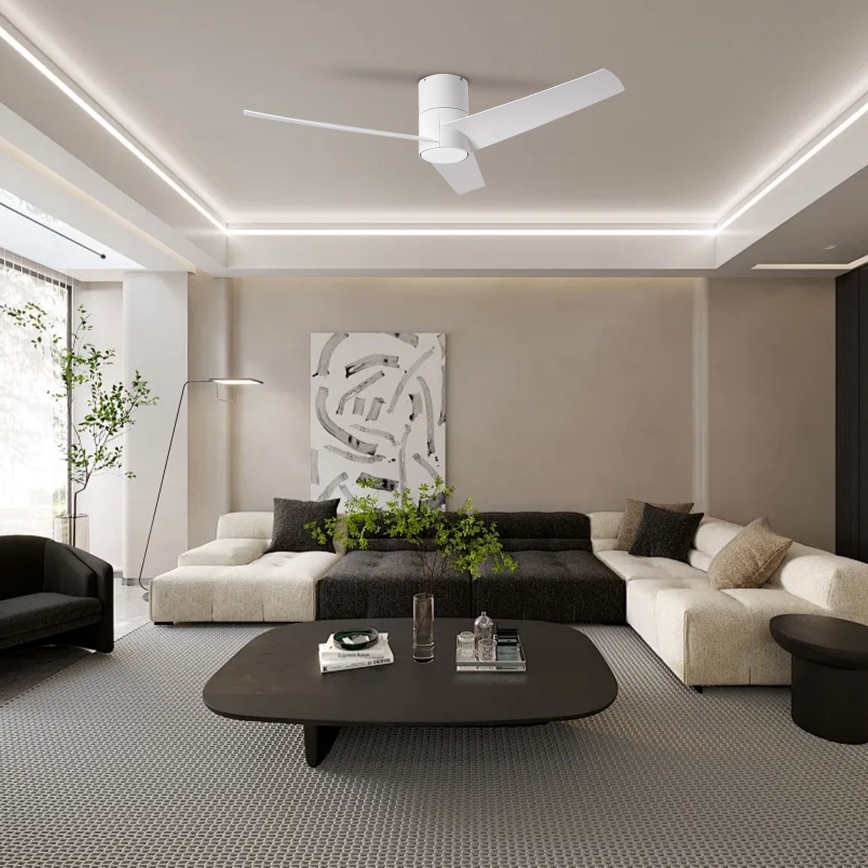 ZEVENTI - Светодиодный потолочный вентилятор BARROSA LED/18W/230V 3000/4000/6000K Wi-Fi Tuya белый + дистанционное управление