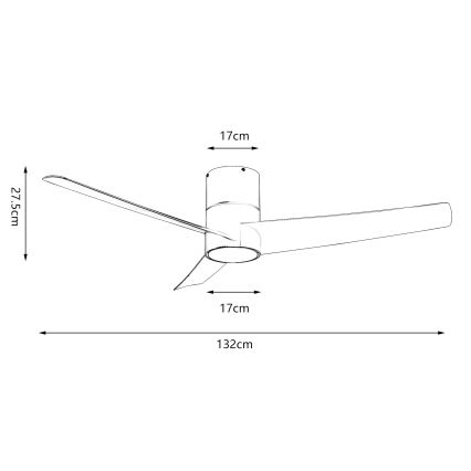ZEVENTI - Светодиодный потолочный вентилятор BARROSA LED/18W/230V 3000/4000/6000K Wi-Fi Tuya белый + дистанционное управление