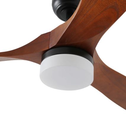 ZEVENTI - Светодиодный потолочный вентилятор с регулированием яркости GINOSA LED/18W/230V 3000-6000K Wi-Fi Tuya черный/дуб + дистанционное управление