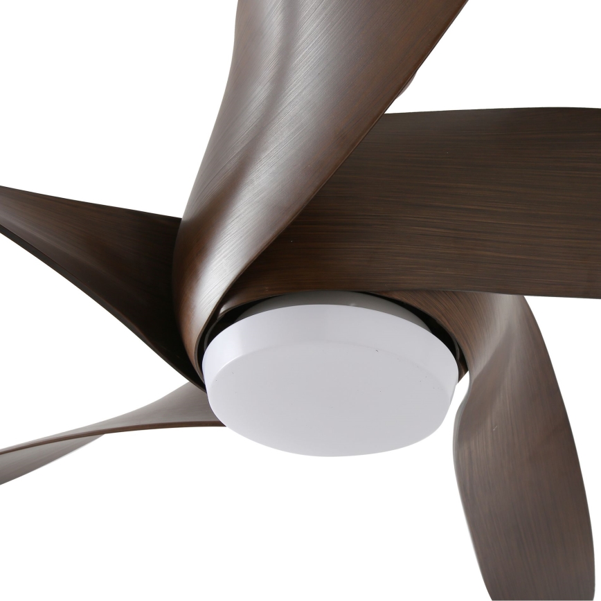 ZEVENTI - Светодиодный потолочный вентилятор с регулированием яркости LUCCA LED/18W/230V 3000-6000K Wi-Fi Tuya коричневый + дистанционное управление