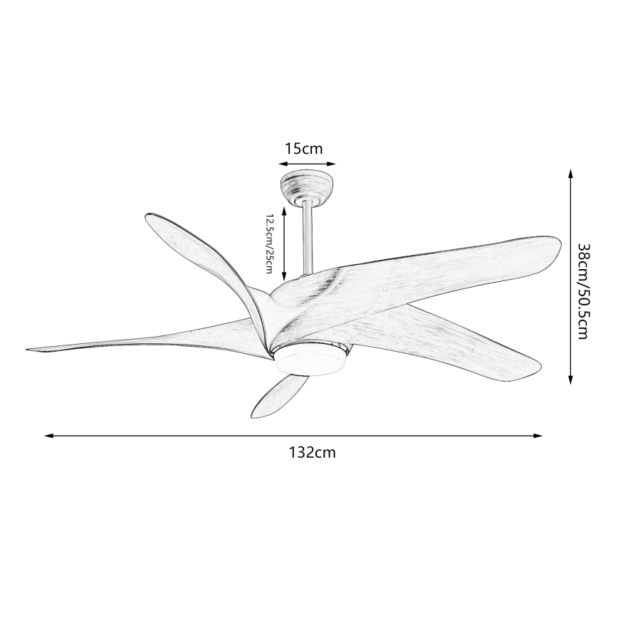 ZEVENTI - Светодиодный потолочный вентилятор с регулированием яркости LUCCA LED/18W/230V 3000-6000K Wi-Fi Tuya коричневый + дистанционное управление