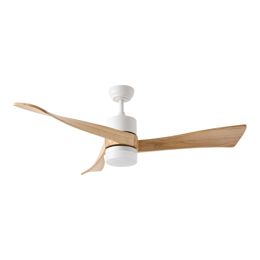 ZEVENTI - Светодиодный потолочный вентилятор с регулированием яркости NATURITO LED/18W/230V 3000-6000K Wi-Fi Tuya белый/дуб + дистанционное управление