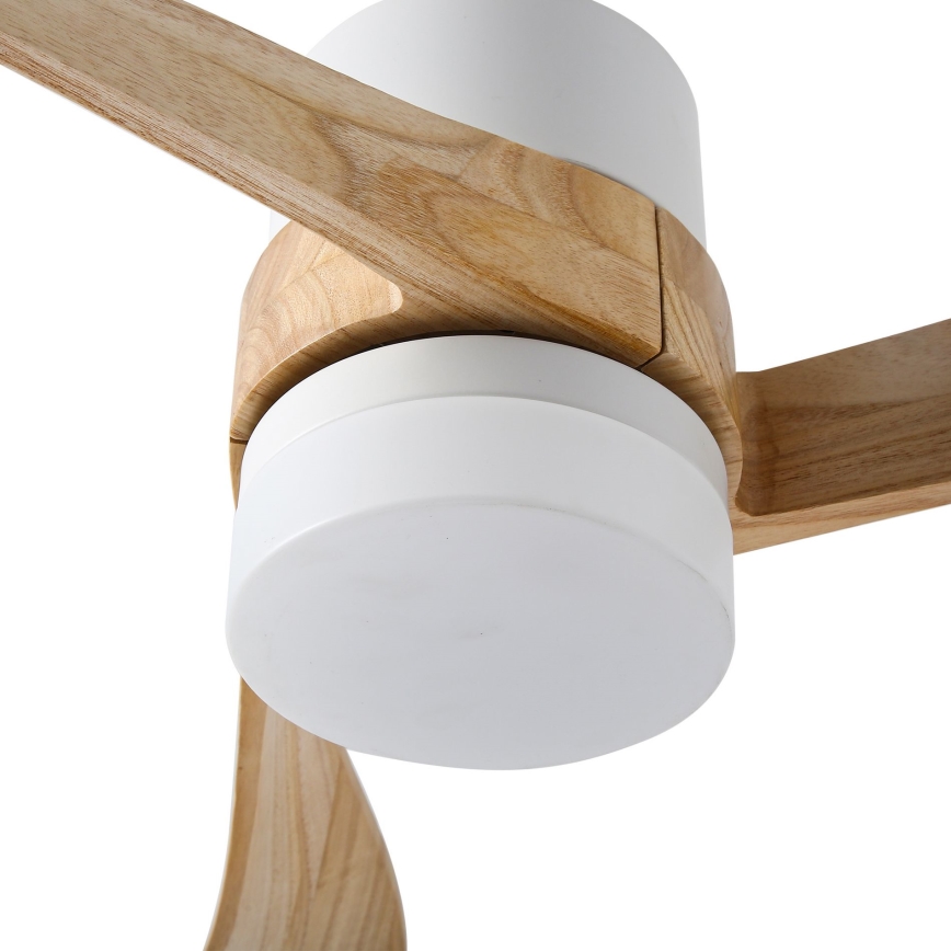ZEVENTI - Светодиодный потолочный вентилятор с регулированием яркости NATURITO LED/18W/230V 3000-6000K Wi-Fi Tuya белый/дуб + дистанционное управление