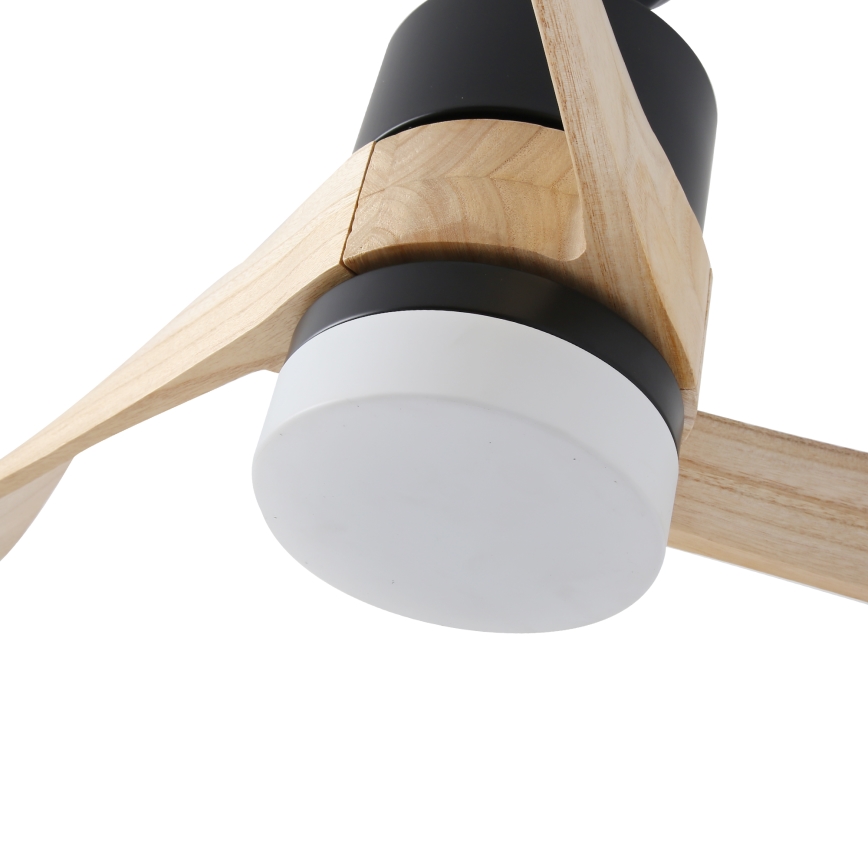 ZEVENTI - Светодиодный потолочный вентилятор с регулированием яркости NATURITO LED/18W/230V 3000-6000K Wi-Fi Tuya черный/дуб + дистанционное управление