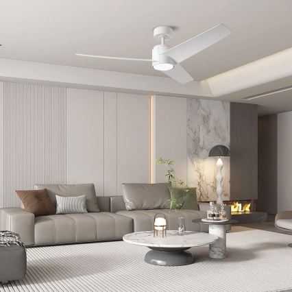 ZEVENTI - Светодиодный потолочный вентилятор с регулированием яркости ORVIETO LED/18W/230V 3000-6000K Wi-Fi Tuya белый + дистанционное управление