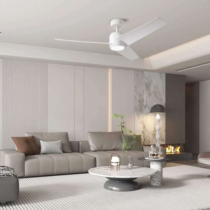 ZEVENTI - Светодиодный потолочный вентилятор с регулированием яркости ORVIETO LED/18W/230V 3000-6000K Wi-Fi Tuya белый + дистанционное управление