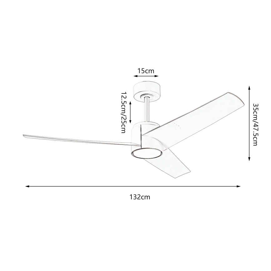 ZEVENTI - Светодиодный потолочный вентилятор с регулированием яркости ORVIETO LED/18W/230V 3000-6000K Wi-Fi Tuya белый + дистанционное управление