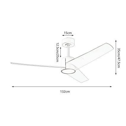 ZEVENTI - Светодиодный потолочный вентилятор с регулированием яркости ORVIETO LED/18W/230V 3000-6000K Wi-Fi Tuya черный + дистанционное управление