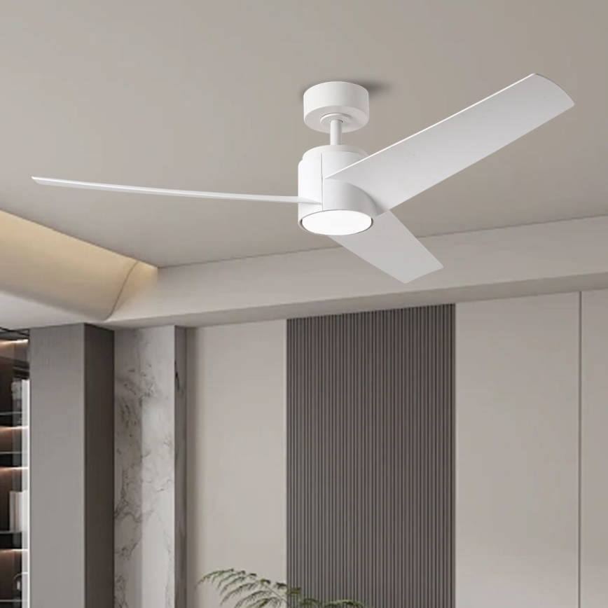 ZEVENTI - Светодиодный потолочный вентилятор с регулированием яркости ORVIETO LED/18W/230V 3000-6000K Wi-Fi Tuya белый + дистанционное управление