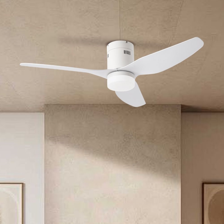 ZEVENTI - Светодиодный потолочный вентилятор с регулированием яркости PADUA LED/18W/230V 3000-6000K Wi-Fi Tuya белый + дистанционное управление