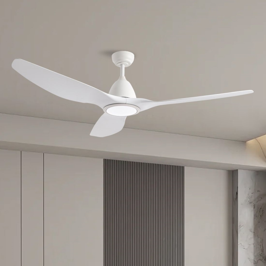 ZEVENTI - Светодиодный потолочный вентилятор с регулированием яркости URBINO LED/20W/230V 3000-6000K Wi-Fi Tuya белый + дистанционное управление