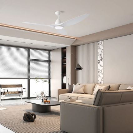 ZEVENTI - Светодиодный потолочный вентилятор с регулированием яркости URBINO LED/20W/230V 3000-6000K Wi-Fi Tuya белый + дистанционное управление