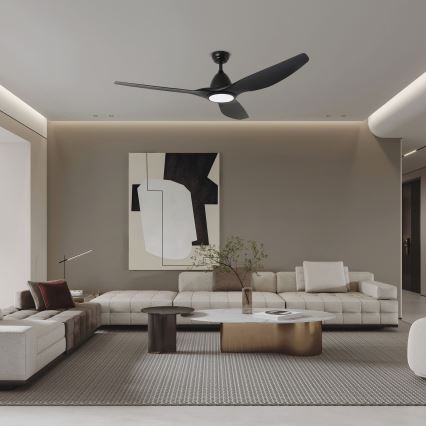 ZEVENTI - Светодиодный потолочный вентилятор URBINO LED/20W/230V 3000-6000K Wi-Fi Tuya черный + дистанционное управление