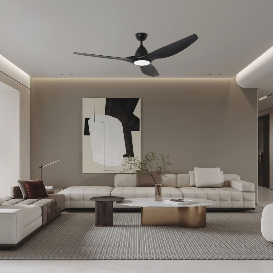 ZEVENTI - Светодиодный потолочный вентилятор URBINO LED/20W/230V 3000-6000K Wi-Fi Tuya черный + дистанционное управление