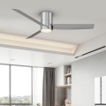 ZEVENTI - Світлодіодний стельовий вентилятор BARROSA LED/18W/230V 3000/4000/6000K Wi-Fi Tuya матовий хром + дистанційне керування