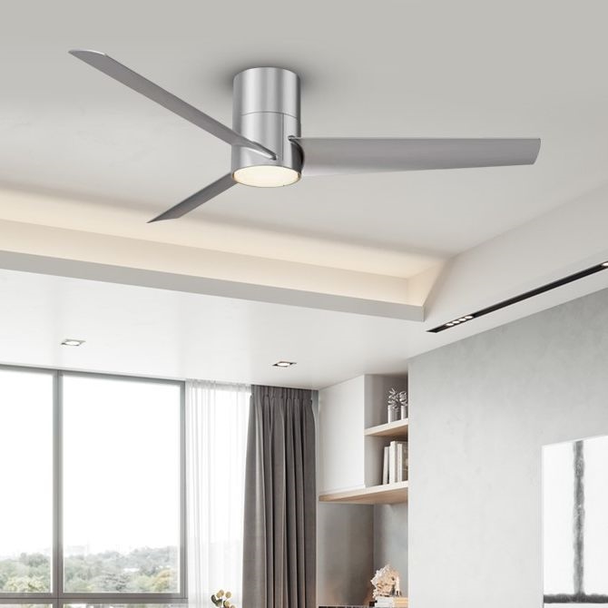 ZEVENTI - Світлодіодний стельовий вентилятор BARROSA LED/18W/230V 3000/4000/6000K Wi-Fi Tuya матовий хром + пульт дистанційного керування