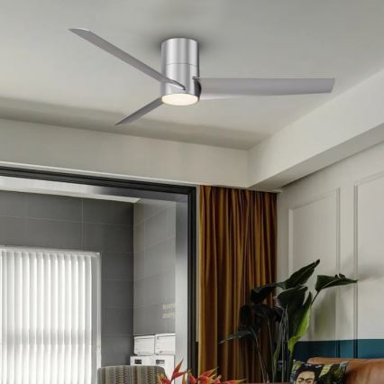 ZEVENTI - Світлодіодний стельовий вентилятор BARROSA LED/18W/230V 3000/4000/6000K Wi-Fi Tuya матовий хром + пульт дистанційного керування