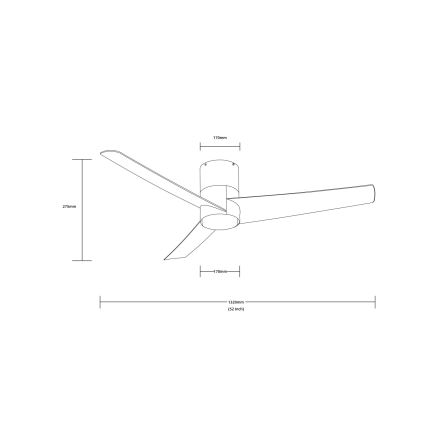ZEVENTI - Світлодіодний стельовий вентилятор BARROSA LED/18W/230V 3000/4000/6000K Wi-Fi Tuya матовий хром + пульт дистанційного керування