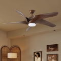 ZEVENTI - Світлодіодний стельовий вентилятор LUCCA LED/18W/230V 3000-6000K Wi-Fi Tuya коричневий + пульт дистанційного керування