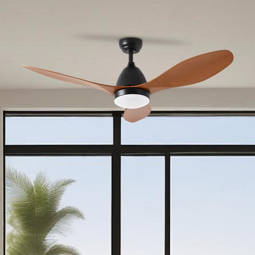 ZEVENTI - Світлодіодний стельовий вентилятор MURO LED/18W/230V 3000-6000K Wi-Fi Tuya чорний + дистанційне керування