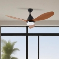 ZEVENTI - Світлодіодний стельовий вентилятор MURO LED/18W/230V 3000-6000K Wi-Fi Tuya чорний + пульт дистанційного керування
