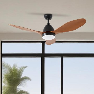 ZEVENTI - Світлодіодний стельовий вентилятор MURO LED/18W/230V 3000-6000K Wi-Fi Tuya чорний + пульт дистанційного керування