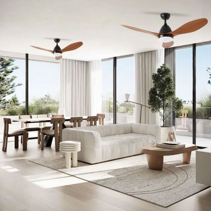 ZEVENTI - Світлодіодний стельовий вентилятор MURO LED/18W/230V 3000-6000K Wi-Fi Tuya чорний + дистанційне керування